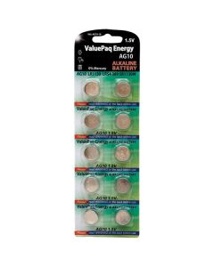 Dantona VAL-AG10-10 ValuePaq Energy AG10 ALkaline Button Cell Batteries, 10 Pack