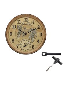 14IN WINE TIME CLOCK/THRM